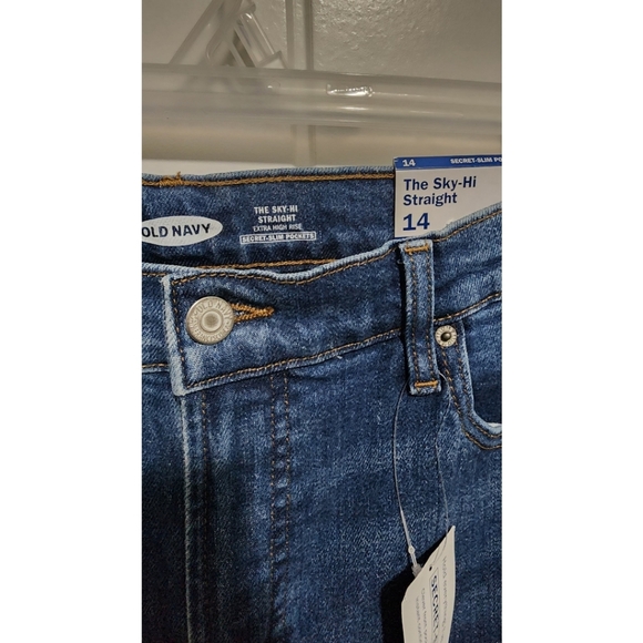Old Navy the sky hi straight jean extra high rise Size 14 womens NEW NWT - Picture 2 of 5